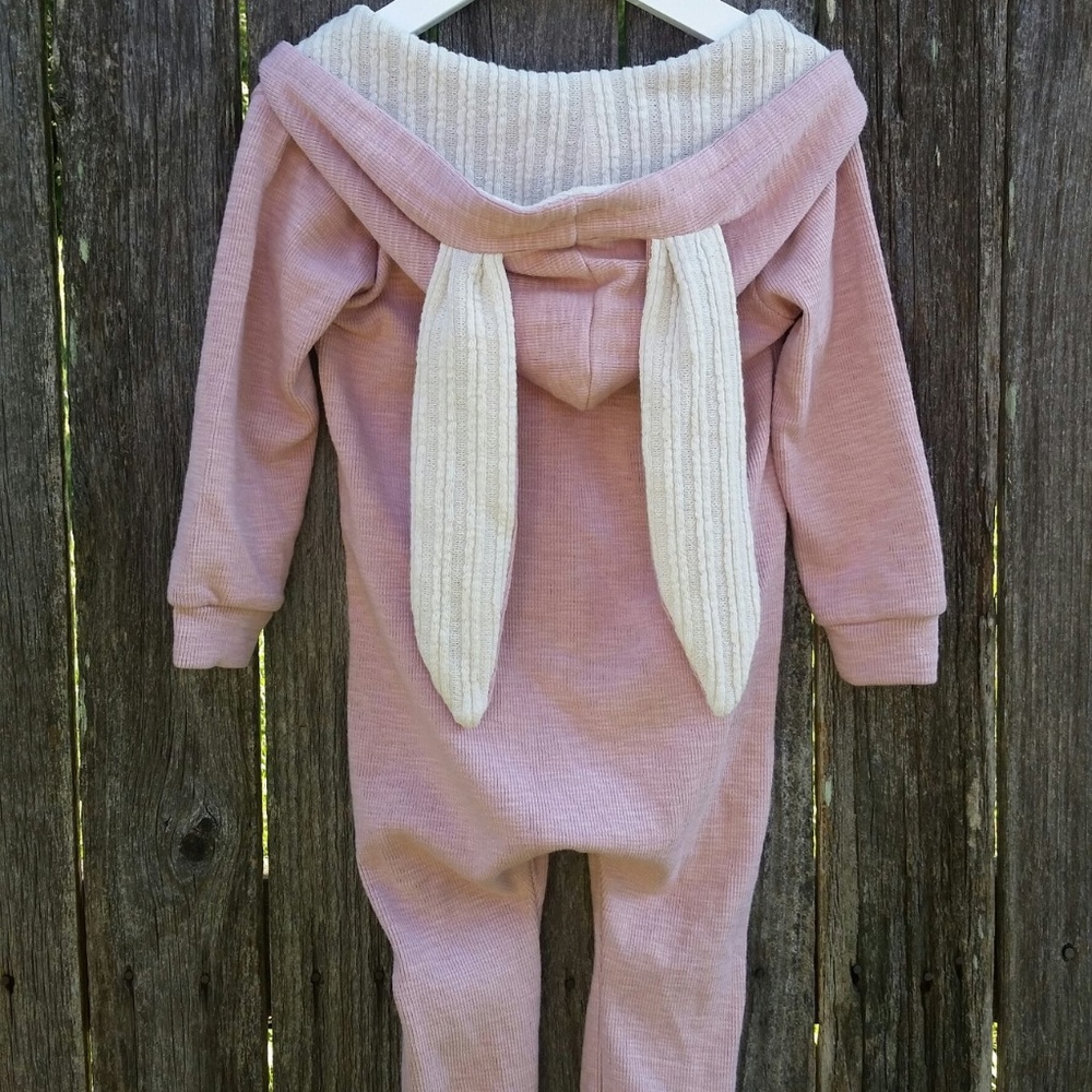 NWT Girls Pink Bunny Ear Hood Sleeper  Pajama